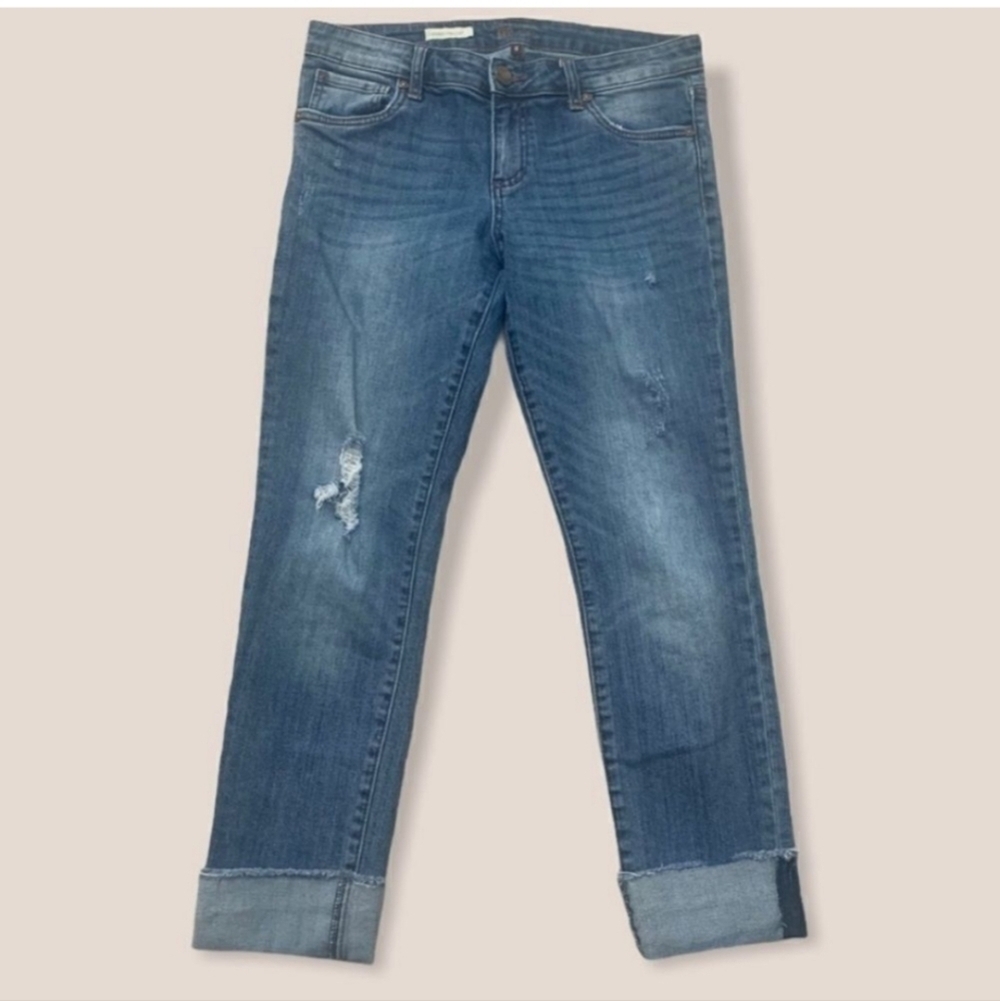 Kut from the kloth denim cropped jeans distressed size 6 - Picture 3 of 6